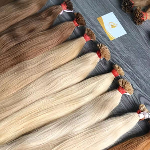 Keratina italiana I-Tips 100% Extensiones de cabello Remy vietnamita crudo Color claro Cinta frontal preunida Estilo ondulado - Product Image 1