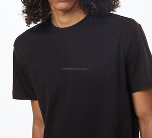 Équipage en coton de couleur unie de haute qualité, T-shirt imprimé personnalisé de fitness T-shirts pour hommes unis T-shirt graphique surdimensionné pour hommes - Product Image 3