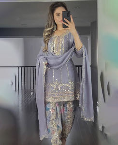 Traje Pakistaní Moderno para Mujer, Salwar Kameez Especial para Eid Ramzan, Pantalón Estilo Dhoti, Traje Indio Tradicional Listo para Usar, Bodas - Product Image 1