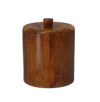 Récipient de stockage de nourriture sèche en bois naturel, meilleur prix, pot en bois fait à la main avec couvercle pour épices et céréales