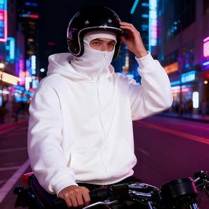 Sudadera con capucha de esquí para hombre, impermeable, con cremallera, para exteriores, chaqueta de snowboard de caparazón suave, traje de esquí oversize, sudadera térmica cálida - Product Image 5