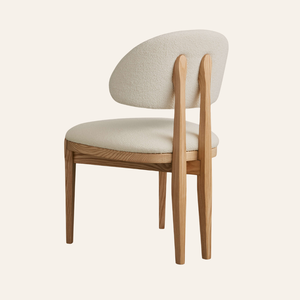 Silla de Comedor Moderna y Minimalista Elowen de Madera de Teca con Tapicería Ergonómica de Tela para Hogar, Comedor, Restaurante y Cafetería - Product Image 4