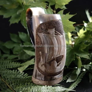 แก้วเบียร์ทรงเขาควายแท้เป็นมิตรต่อสิ่งแวดล้อมสำหรับร้านอาหารบาร์ออกแบบได้ตามต้องการ - Product Image 2