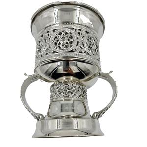 Embossed Design Incense <b>Burner</b> in Stainless Steel with <b>Silver</b> Finished for Premium Bakhoor and Oud Burning and Elegant Tableware - Product Image 2