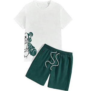 Ropa deportiva de verano con logotipo personalizado para hombre, Conjunto de camiseta de manga corta de estilo Vintage, ropa informal transpirable - Product Image 5