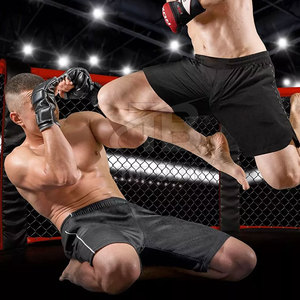 <b>Men's</b> Custom Design MMA <b>Shorts</b> Elastic Mid Waist Sporty Solid Pattern Low MOQ Reasonable Price Latest Style with OEM Services - Product Image 2