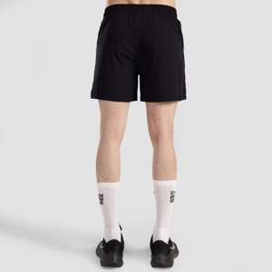 GA Nano Street Style <b>Knee</b>-<b>Length</b> Polyester Shorts Comfortable 100% Woven Polyester Black with Logos Decoration - Product Image 2
