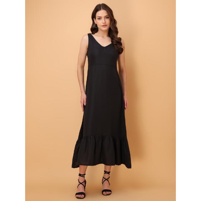 Elegant Black Western Frock