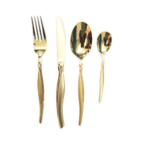 Fancy New Arrival Exportador indio Juego de cubiertos de oro y acero Fabricante y exportador Juegos de cubiertos de vajilla de metal - Product Image 2