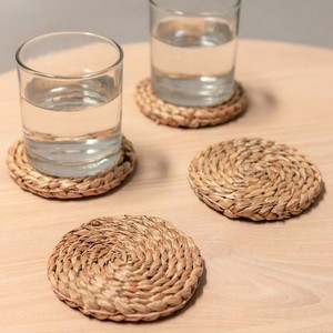 Ensemble fait main sous-verres en rotin avec support carré sous-verres à thé napperons en rotin sous-verres avec support sous-verres en pierre d'osier - Product Image 4