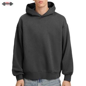 Sudadera con capucha holgada de invierno con logotipo personalizado Boxy Drop Shoulder Oversized Essentials Organic Cotton Fleece Luxury Streetwear - Product Image 5