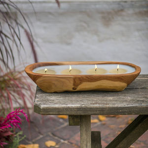 Newly Attractive Design Vintage Mango Wooden Long <b>Candle</b> Dough Bowl Hand Carved Soy <b>Candle</b> Bowl Natural Wood for Decoration Home - Product Image 1
