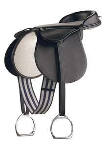 อานม้าพร้อมแผ่นปะที่ออกแบบล่วงหน้าอเนกประสงค์สำหรับขี่แบบอังกฤษพร้อมยางพียูปอมและคันเทล - Product Image 1