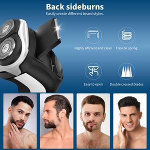 Mini rasoir électrique étanche IPX7 pour homme, rechargeable par USB, double lame rotative, tondeuse à barbe pour le visage et le corps, lavable - Product Image 4