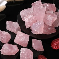 Lampe de sel rose naturelle brute sculptée de 100g, motif floral, pour la guérison, le Reiki, l'art et la collection