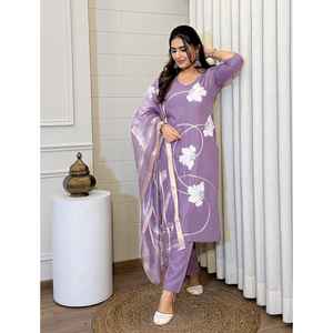 NUEVO MEJORA SALWAR KAMEEZ para FIESTA PURE VISCOSA REYON SECUENCIAS BORDADO TRABAJO 2,2 MTR ORGANZA JACQUARD DUPPATA - Product Image 1