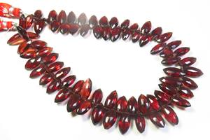 Perles de pierres précieuses de grenat de Mozambique naturel de haute qualité 10-12mm marquise rouge africaine coupe à facettes 9 "brin pour la fabrication de bijoux à bricoler soi-même - Product Image 3