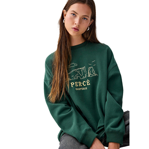 OEM personalizado logotipo frontal invierno venta al por mayor ropa de mujer Casual manga larga letra impresa pulóver sudaderas - Product Image 1