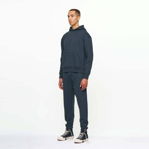 Vert foncé Mens Warm Heavyweight Fleece Sweatsuit Thick and Isolé Pullover and Sweatpants Set for Winter Casual Style - Product Image 4