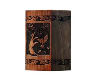Handmade Rosewood Urn <b>for</b> Human <b>Ashes</b> Eagle Design Personalized Cremation Urn Handcrafted Large Wooden Urn - Product Image 3