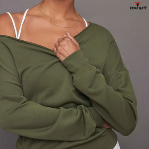 Sudaderas de manga larga de tendencia superior 2025, sudadera transpirable antiarrugas con hombros descubiertos para mujer - Product Image 6