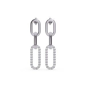 Pendientes Minimalistas con Corte Redondo en Forma de Clip, Diamante Cultivado en Laboratorio de 0.70 Ct en Platino, para Uso Diario, Regalo - Product Image 3