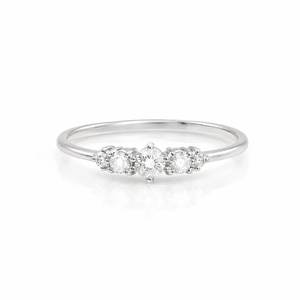 Anillo de Diamantes de Oro Blanco de 14K con Corte Brillante de 1.00 Quilates Cultivado en Laboratorio, Color F, Claridad VS1, Minimalista, para Compromiso, Aniversario, Boda - Product Image 1