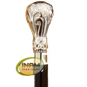 Bastón de madera de diseño Vintage con mango ovalado de latón, bastón para caminar de madera con perilla de latón - Product Image 1