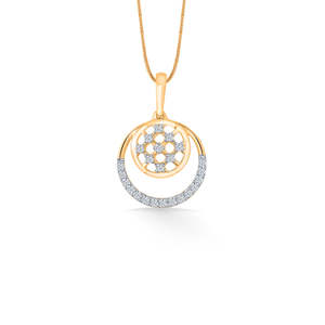 Collier pendentif en or rose, perle et diamant pour femme, chaîne en platine plaquée rhodium - Product Image 2