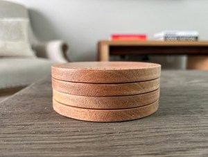 Handcrafted Wood 4 Inch <b>Round</b> <b>Coasters</b> Set of 4 for Home and Kitchen Dinnerware Mats & Pads with Customized Design - Product Image 3