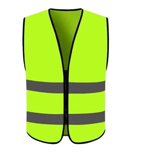 Veste de travail à fermeture éclair haute visibilité, gilet de sécurité en polyester, ajustable, respirant, caractéristiques fluorescentes, logo réfléchissant, haute visibilité - Product Image 2