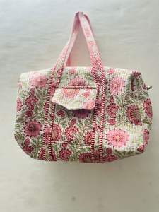 กระเป๋าช้อปปิ้งบุผ้าแคนธาแบบปักด้วยมือทำจากผ้าฝ้ายพิมพ์ลายสำหรับขาย - Product Image 2