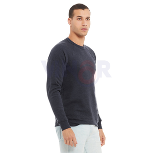 Pull-over à col rond personnalisé pour hommes, sweat-shirt tricoté à manches longues avec motif imprimé de logo brodé uni 100% coton pour l'hiver - Product Image 3