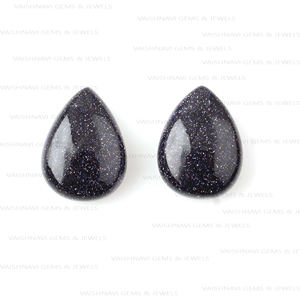 Venta al por mayor natural galaxia azul arenisca forma de pera 10x14mm briolette piedras preciosas sueltas calibrado cabujón fabricación de joyas proveedor - Product Image 3