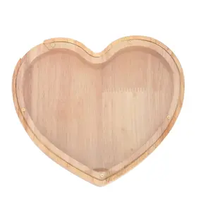 लकड़ी के कबूतर बैंक दिल के आकार का सिक्का बैंक लकड़ी का पैसा बॉक्स फ्रेम लकड़ी के खिलौने पैसे की बचत करें