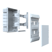 Boîtier de fusibles en plastique ABS moulé par injection blanc Yavuz Pano Aydinlatma POLI 015-B, 330x370x107 mm, capacité 24 MCB, montage encastré