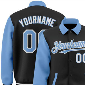 Vestes universitaires en cuir unisexes avec logo personnalisé, broderie de lettres, style varsity pour hommes - Product Image 5