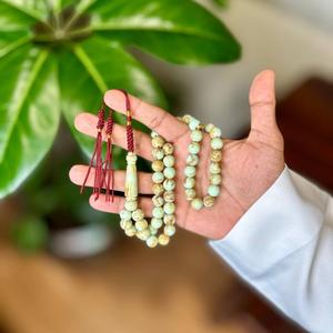 ใหม่เทอร์ควอยซ์เรซิ่น tasbih 33ลูกปัดศาสนามุสลิมสวดมนต์ภาวนาเครื่องประดับอินเดีย - Product Image 1