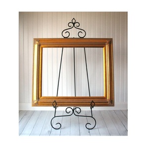 Soporte de cuadro de pintura de caballete antiguo para decoración del hogar soporte de caballete de hierro forjado de Metal decorativo Pantalla de suelo ajustable - Product Image 5