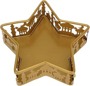 Bandeja de exhibición decorativa festiva para servir, acabado metálico dorado reflectante brillante, diseño de lujo moderno hecho a mano ecológico - Product Image 2