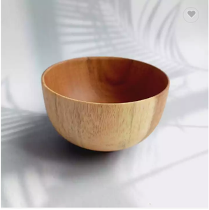 Bol rond en bois d'acacia pour aliments et salades, matériau écologique, vente en gros - Product Image 4