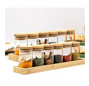 Standing Rustic Natural Wood Jar Storage <b>Rack</b> Organizer Holder for Kitchen <b>Countertop</b> Drawer <b>Rack</b> - Product Image 2