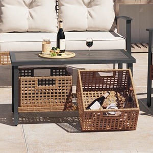 Square woven rattan <b>basket</b> Handmade <b>Storage</b> <b>Basket</b> Wholesale eco-friendly Made in Viet Nam - Product Image 3
