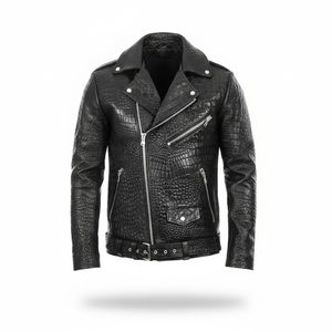 Veste en cuir de vachette de luxe tendance pour hommes, veste de moto en cuir de vachette, veste d'hiver pour motard, veste d'hiver pour motard en gros - Product Image 1