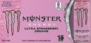 Para Ultra Strawberry Dreams Carbonate Mezcla Bebida energética sin azúcar 16 onzas (paquete de 15) Hecho en Alemania - Product Image 6