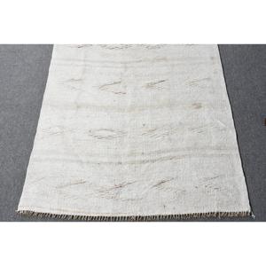 พรมขนาด 3.1x11.1 ฟุต, พรมคิลิมตุรกี, พรมขนสัตว์สีขาววินเทจ - Product Image 4