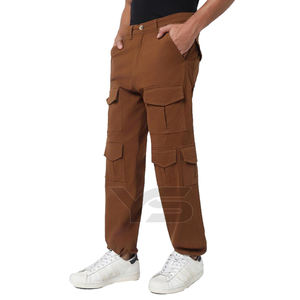 Personalizado de los hombres de entrenamiento atlético Jogger pantalones de chándal de tela de algodón de cintura media estilo de cierre de cremallera Cargo estilo de bolsillo recto Casual - Product Image 3