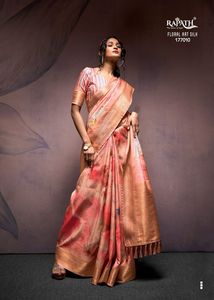 Sari de Seda Suave de Diseño de Alta Calidad con Estampado Floral Digital para Mujer, Ideal para Fiestas, Festivales y Trabajo, Estilo Indio-Pakistaní - Product Image 5