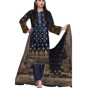 ชุดสตรีผ้าลอนคุณภาพสูง 3 ชิ้น พร้อมผ้าคลุมไหล่ สีและขนาดตามสั่ง ใส่ได้ทุกฤดู ชุดเดรสอื่นๆ สำหรับผู้หญิง - Product Image 5