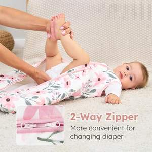 신생아 CPC 인증 유기농 면 대나무 지퍼 친환경 유아 수면 자루 포대기 유아 아기 침낭 - Product Image 2